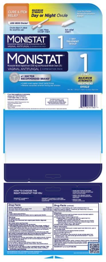 PRINCIPAL DISPLAY PANEL
Kit Carton
MONISTAT®
Miconazole Nitrate Vaginal Insert (1200 mg) and Miconazole Nitrate Cream (2%)
VAGINAL ANTIFUNGAL | COMBINATION PACK
Net Wt. 1 OVULE® Insert  0.32oz (9g) tube
