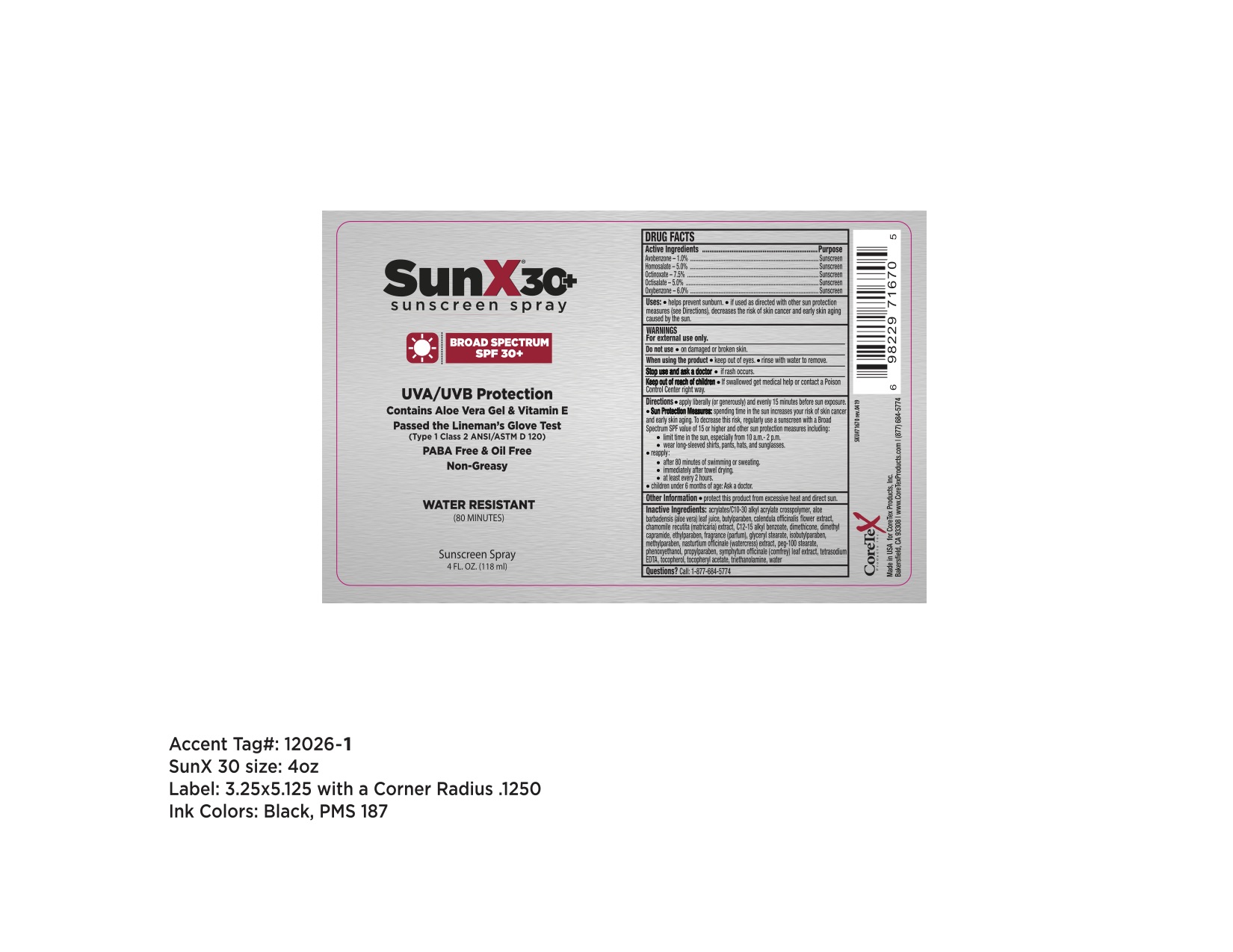 Sunx30 thin spray