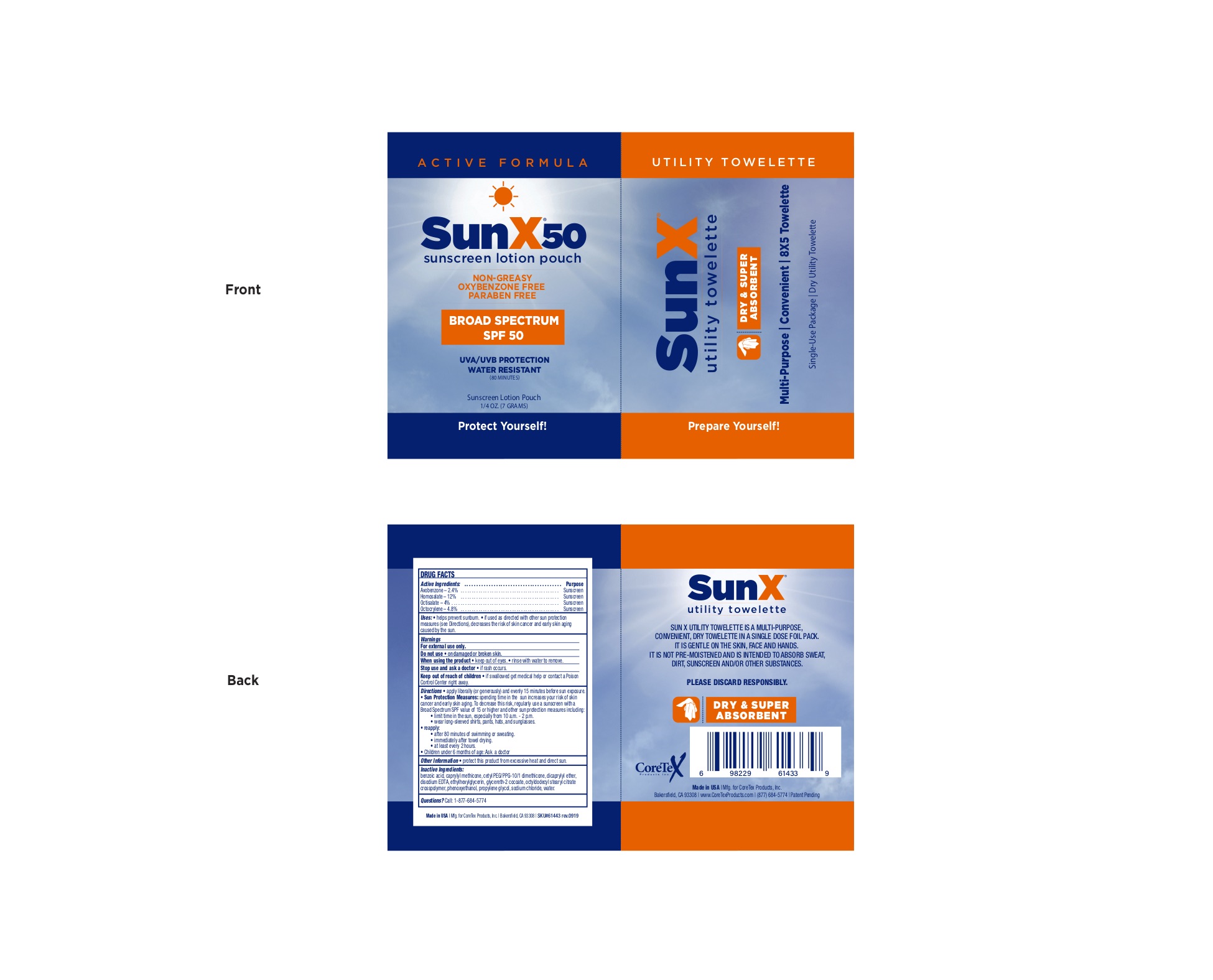 SunX50w/towelette