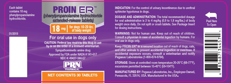 PROIN ER 18 mg 30 ct Label