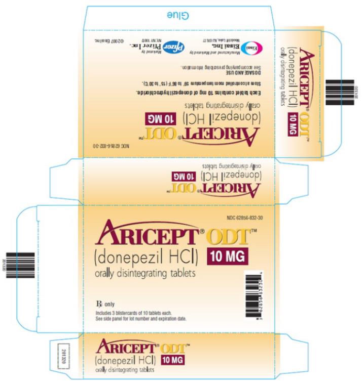 NDC: <a href=/NDC/62856-832-30>62856-832-30</a>

ARICEPT® ODT™
(donepezil HCl) 10 MG
orally disintegrating tablets
