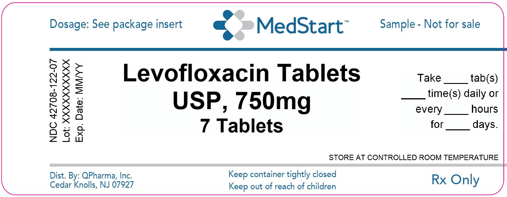 42708-122-07 Levofloxacin Tablets USP 750mg x 7 V2