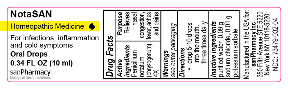 NotaSAN Oral Drops Label
