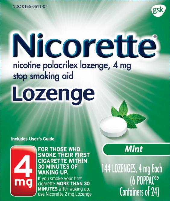 Nicorette Lozenge Mint 4mg 144 count carton