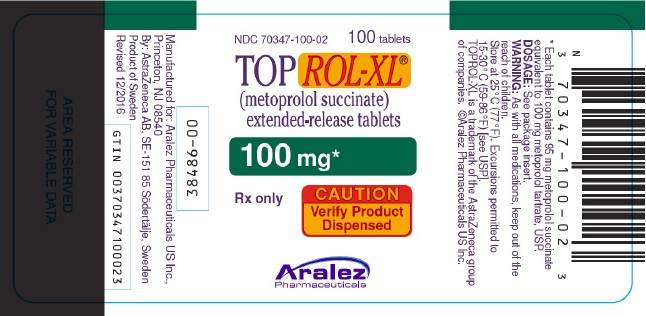 TOPROL XL 100 mg 100 tablet bottle label
