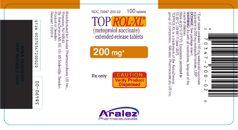TOPROL XL 200 mg 100 tablet bottle label
