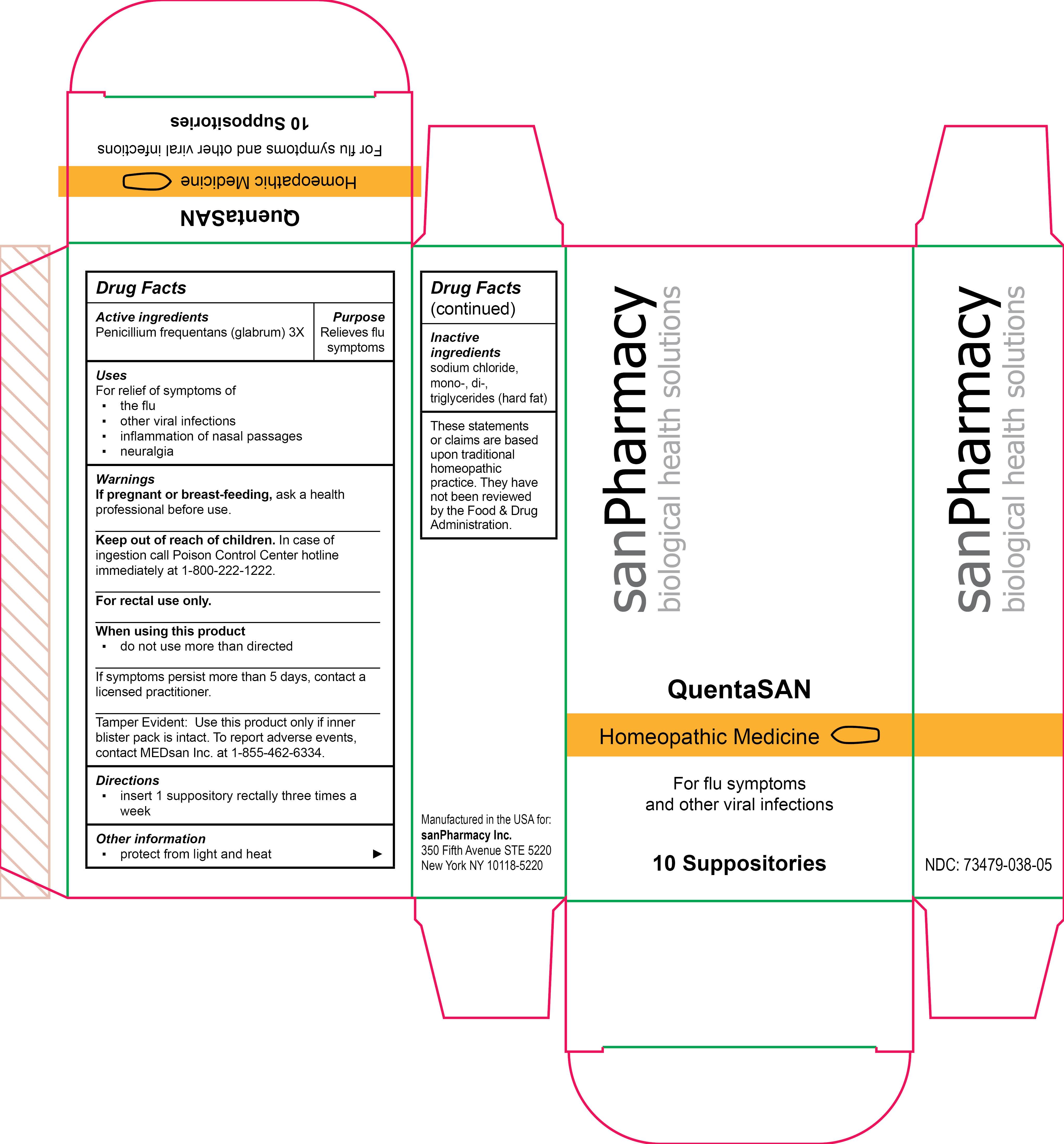 QuentaSAN Suppositories Outer Packaging