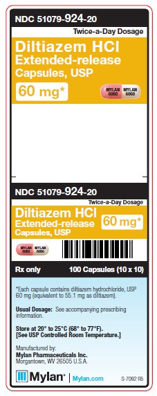 Diltiazem HCl ER 60 mg Capsule Twice-a-Day Dosage Unit Carton Label