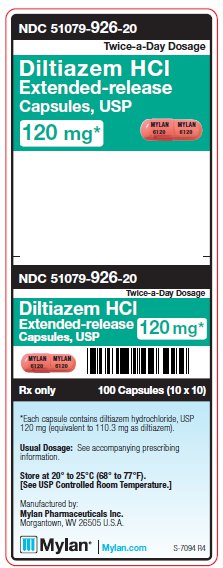 Diltiazem HCl ER 120 mg Cap Twice-a-Day Dosage Unit Carton Label