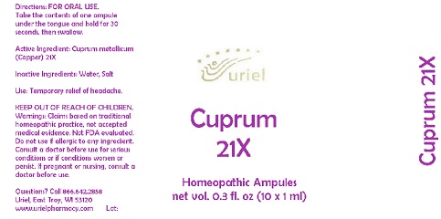 Cuprum 21X Ampules
