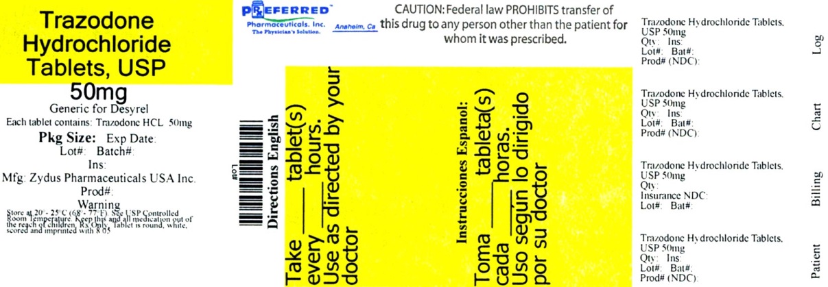 Trazadone Hydrochloride Tablets, USP 50mg
