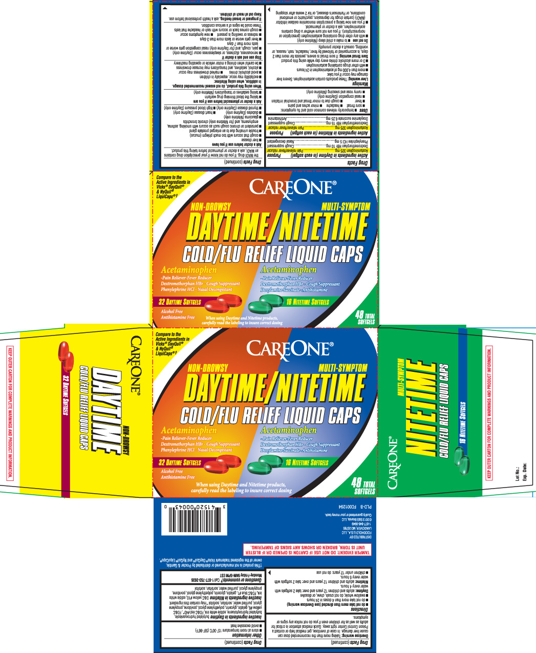 Acetaminophen 325 mg, Dextromethorphan HBr 10 mg, Phenylephrine HCl 5 mg, Dextromethorphan HBr 15 mg, Doxylamine succinate 6.25 mg