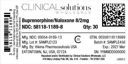 Buprenorphine/Naloxone 8/2mg tablets 30ct blister card