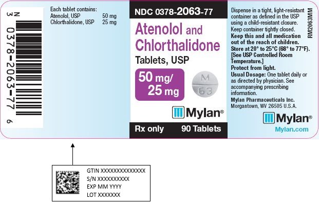 Atenolol and Chlorthalidone Tablets 50 mg/25 mg Bottle Label