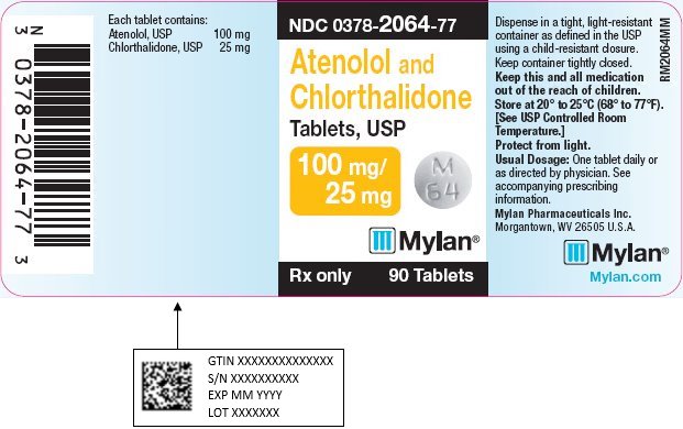Atenolol and Chlorthalidone Tablets 100 mg/25 mg Bottle Label