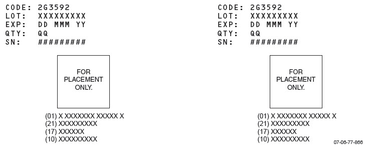 2G3592 Carton Label representing product identifier