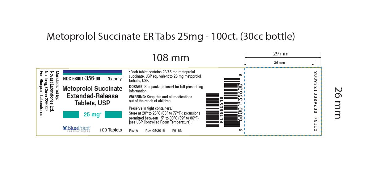 Metoprolol Succinate Extended-Release Tablets, USP Label 25mg 100ct bottle rev 05 2018.JPG