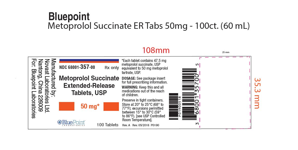 Metoprolol Succinate Extended-Release Tablets, USP Label 50mg 100ct bottle rev 05 2018.JPG