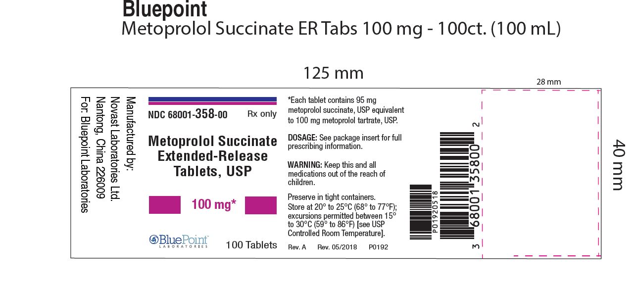 Metoprolol Succinate Extended-Release Tablets, USP Label 100mg 100ct bottle rev 05 2018.JPG