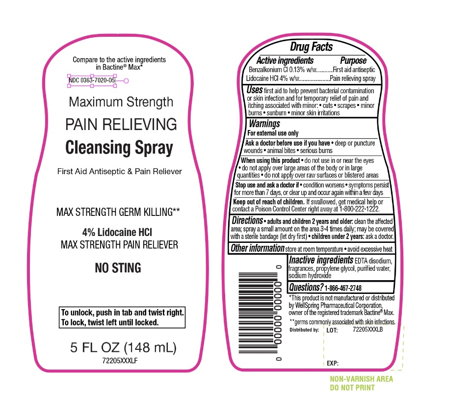 Walgreen Maximum strength Pain Relieving Cleansing Spray