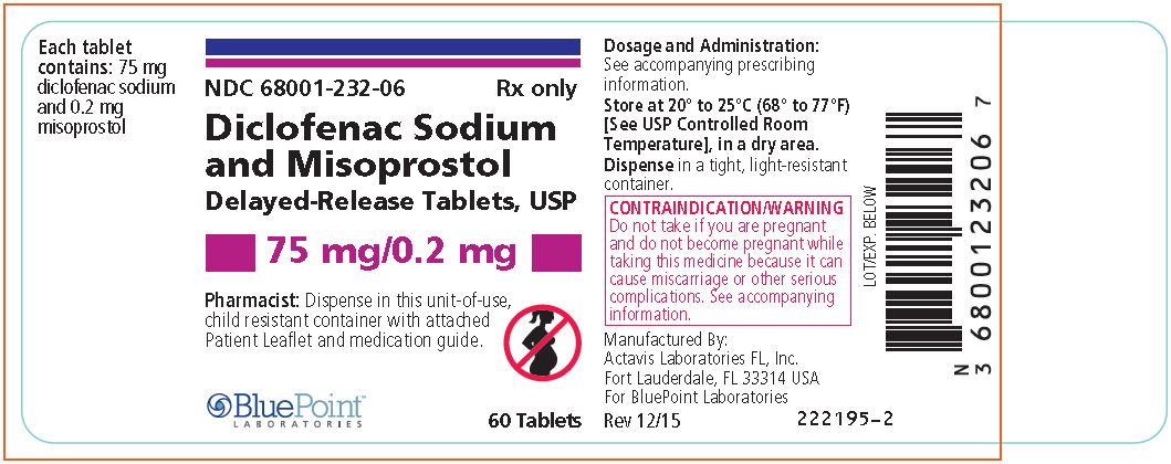 Diclofenac Sodium and Misoprostol DR Tablets 75mg/0.2mg 60 count
