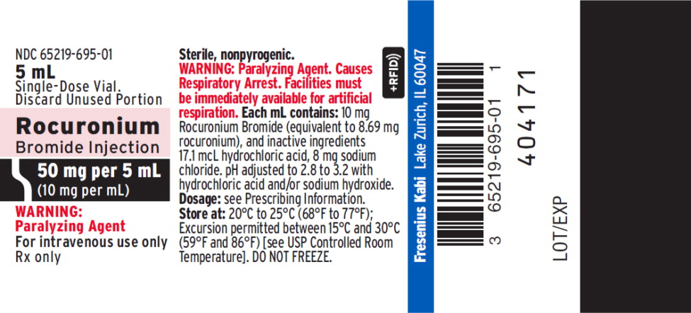 PACKAGE LABEL - PRINCIPAL DISPLAY - Rocuronium 5 mL Single-Dose Vial Label
