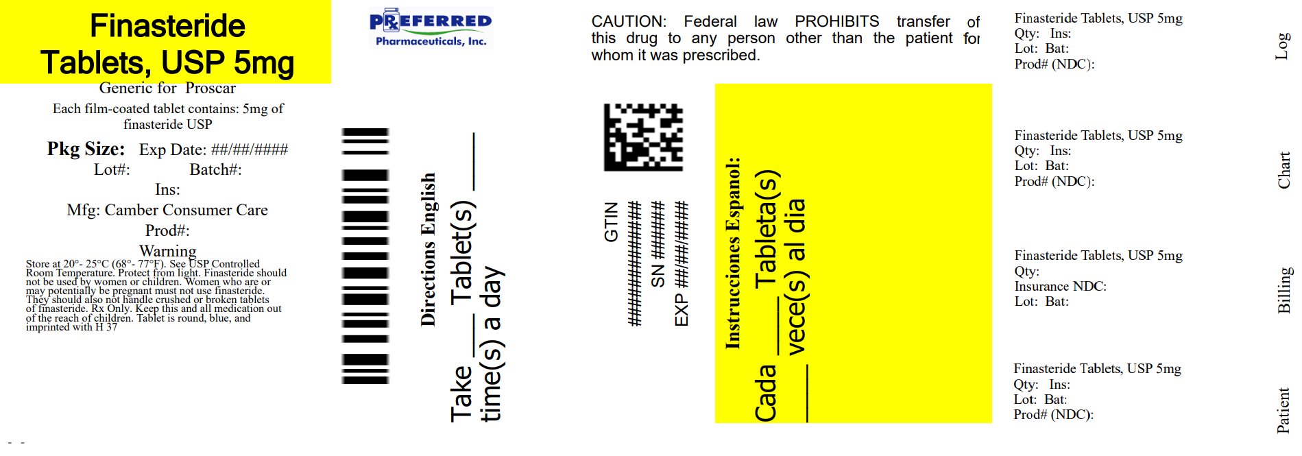 Finasteride Tablets USP 5mg