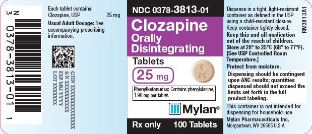 Clozapine Orally Disintegrating Tablets 25 mg Bottle Label