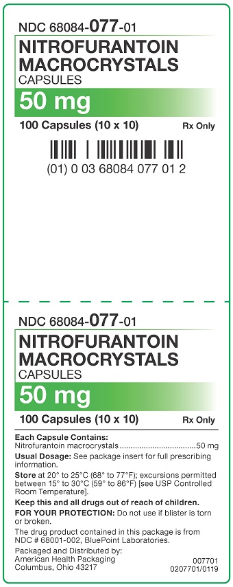 50 mg Nitrofurantoin Macrocrystals Capsules Carton