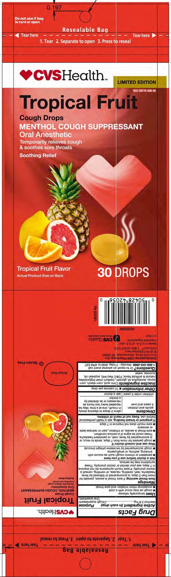 CVS Tropical Fruit 30ct Cough Drops
