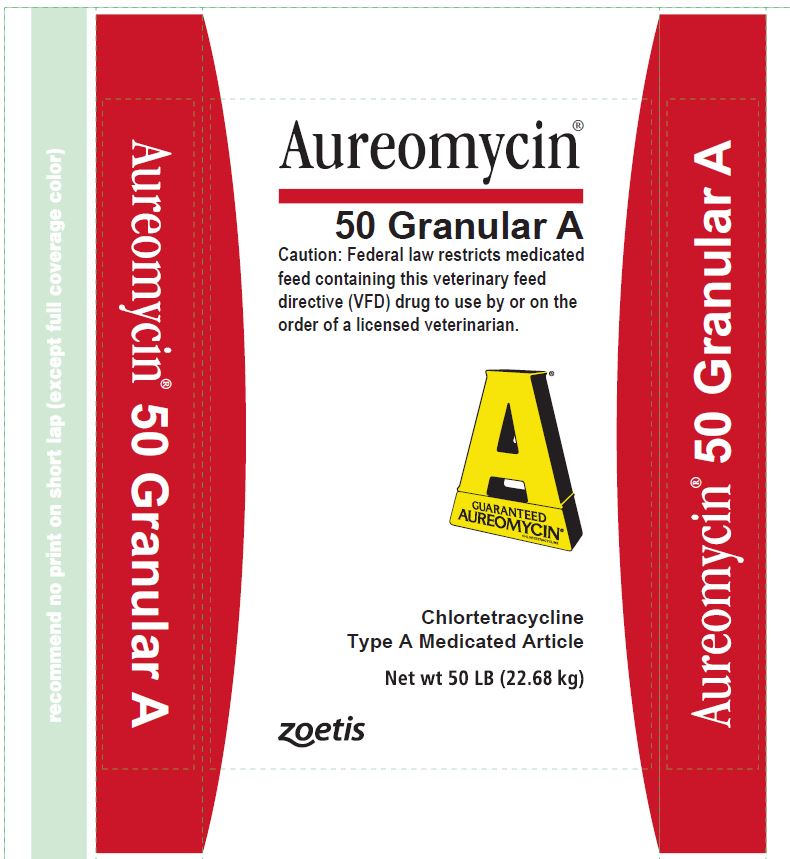 Aureomycin 50 G 50lb bag label