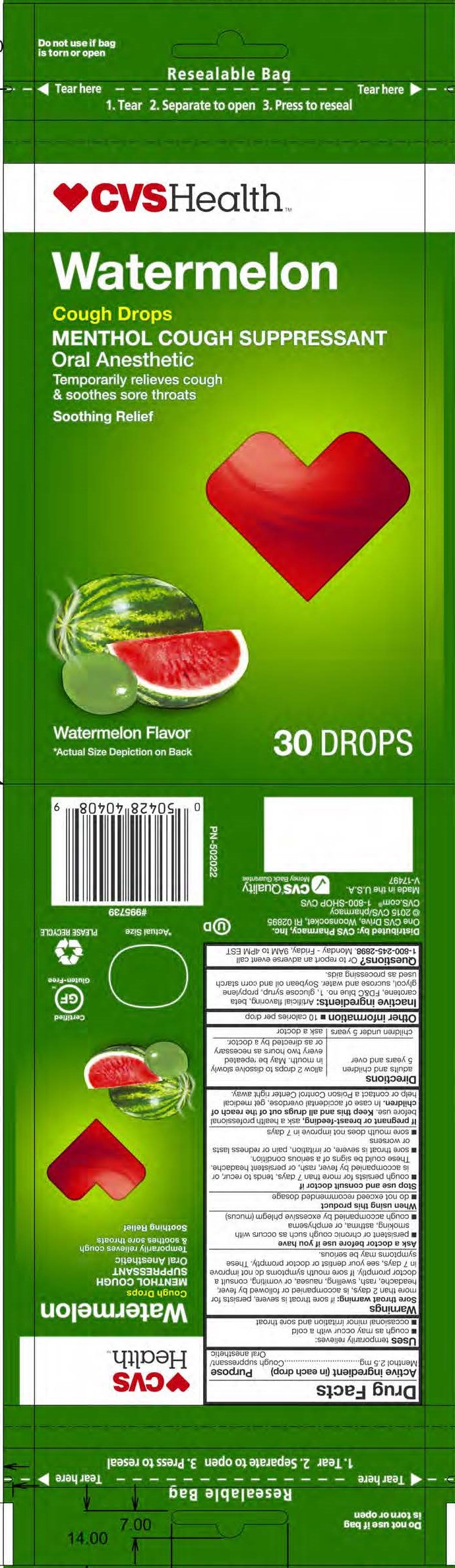 CVS Watermelon 30ct Cough Drops