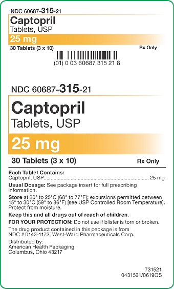 25 mg Captopril Tablets Carton