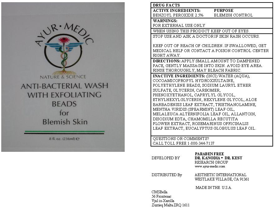 Image of label: AYUR.MEDIC ANTI-BACTERIAL WASH 8 fl. oz (236ml)