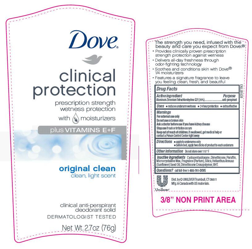 Dove Clinical Protection Original Clean 2.7 oz PDP
