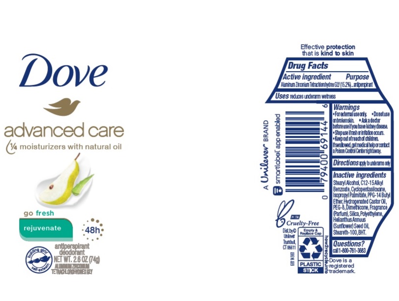 DOVE aluminum zirconium tetrachlorohydrex gly stick