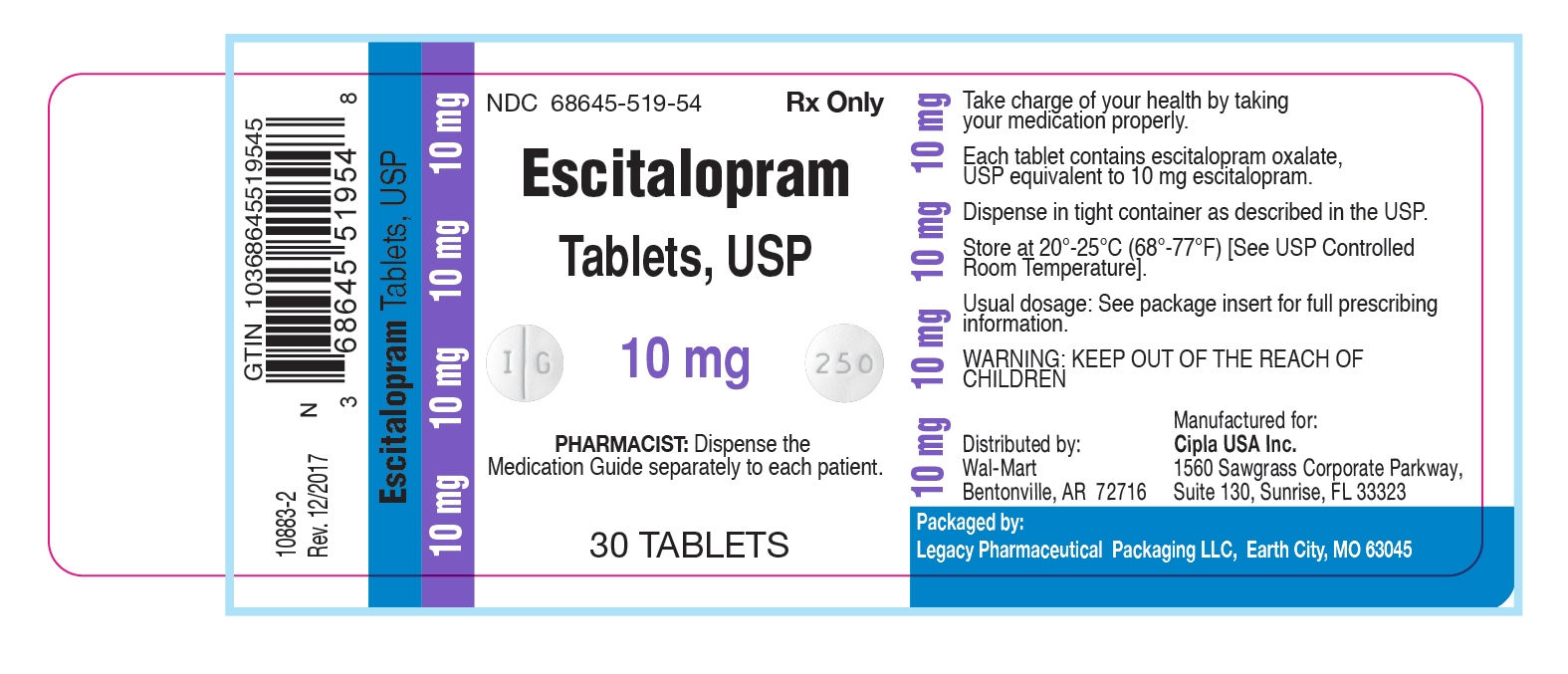 Escitalopram Tablets, USP 10mg
