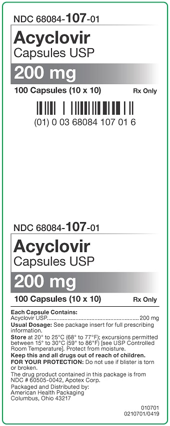 200 mg Acyclovir Capsules Carton