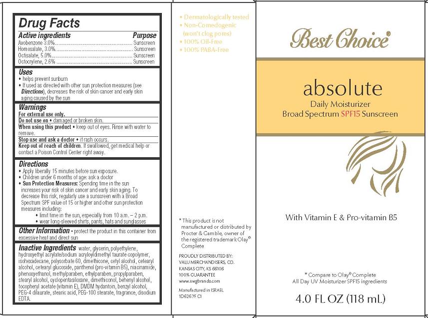 Best Choice Absolute Daily Moisturizer Label