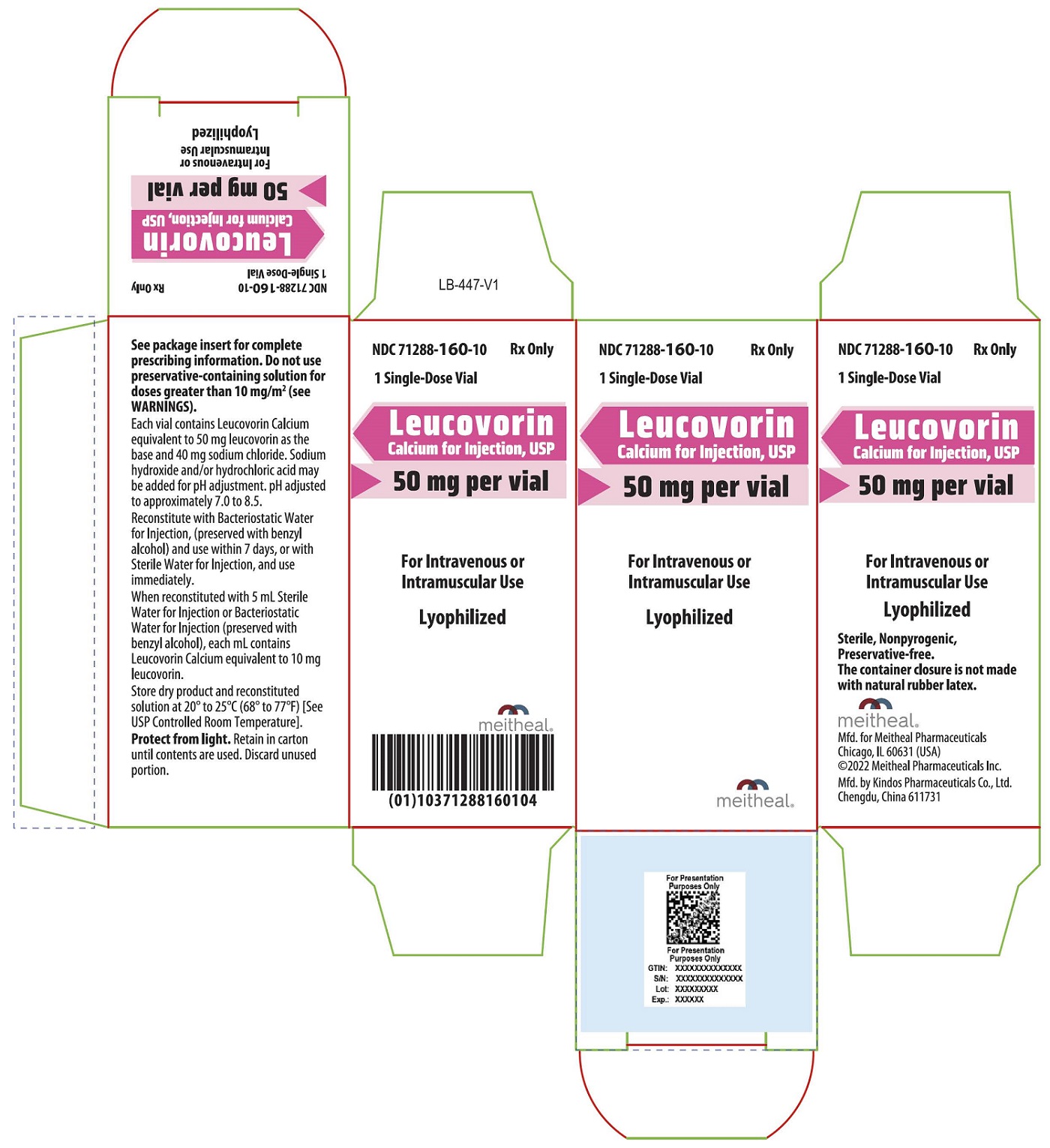 PRINCIPAL DISPLAY PANEL – Leucovorin Calcium for Injection, USP 50 mg Carton
