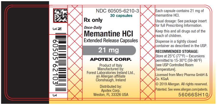 PRINCIPAL DISPLAY PANEL
NDC: <a href=/NDC/60505-6210-3>60505-6210-3</a>
30 capsules
Rx Only
Once-Daily
Memantine HCI 
Extended Release Capsules
21 mg
