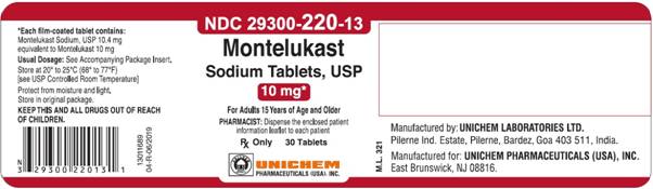 MOntelukast Sodium Film Coated Tablets, USP 10 mg