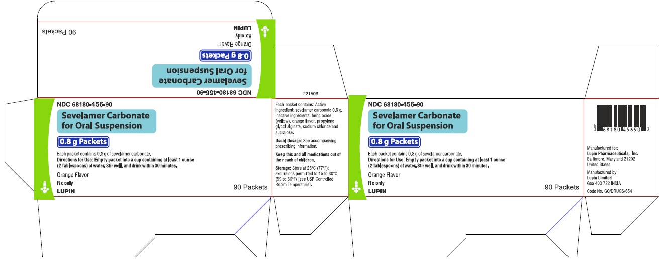 SEVELAMER CARBONATE FOR ORAL SUSPENSION
0.8 g Packets
Rx only
Carton Pack
NDC: <a href=/NDC/68180-456-90>68180-456-90</a>
90 Packets