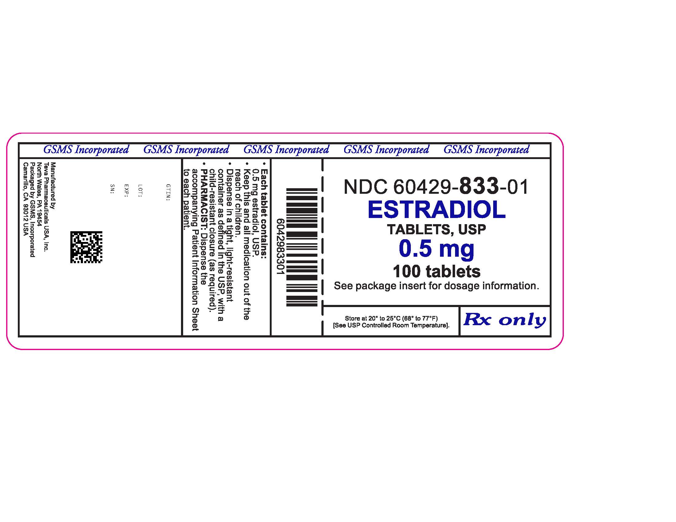 Estradiol by Golden State Medical Supply, Inc. ESTRADIOL tablet