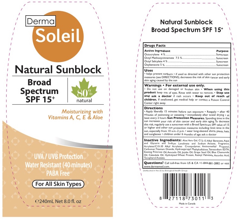 DERMA SOLEIL NATURAL SUNBLOCK SPF 15 240 ml