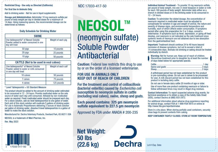 Dechra Neosol Container Label