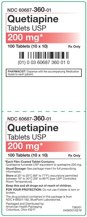 200 mg Quetiapine Tablets Carton