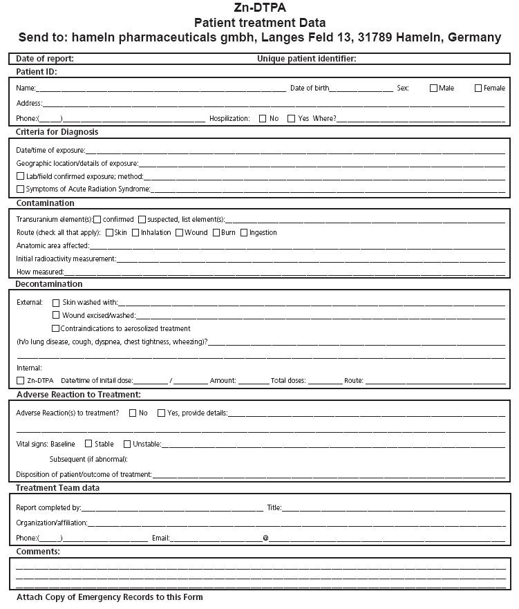 pentetate zinc trisodium- pentetate zinc trisodium injection, solution ...