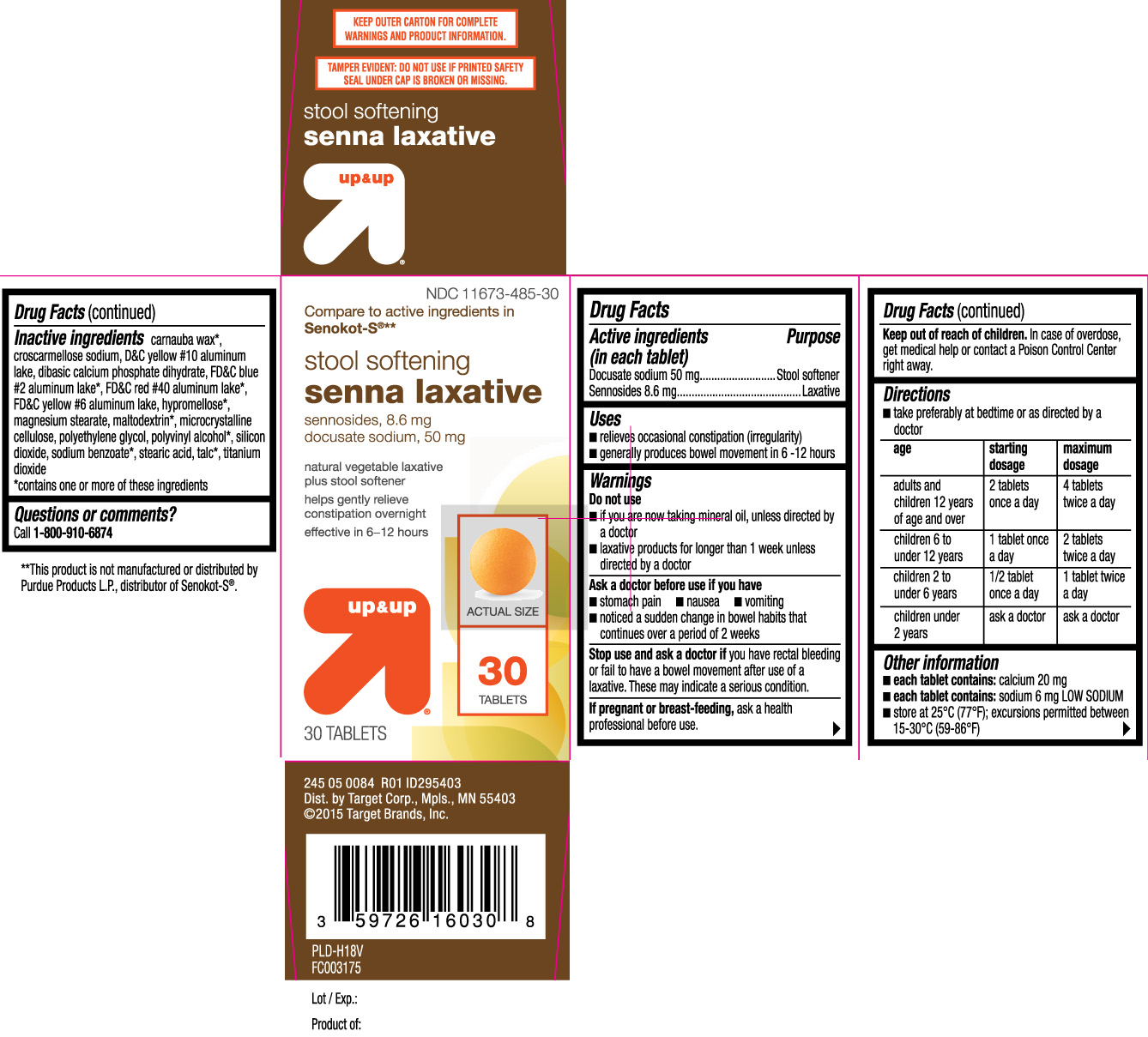 Docusate Sodium 50mg, Sennosides 8.6 mg