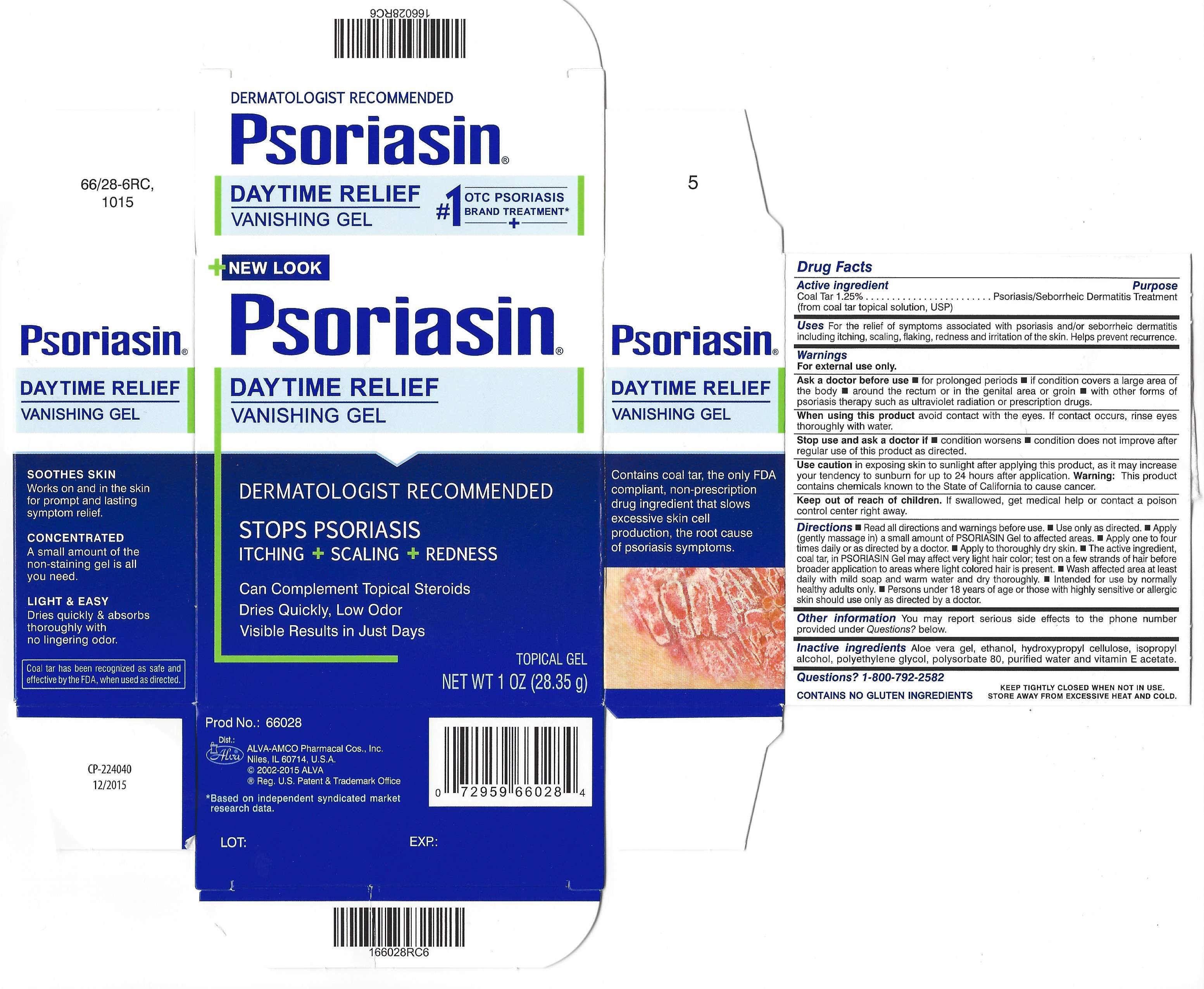 Package label for Psoriasin Gel